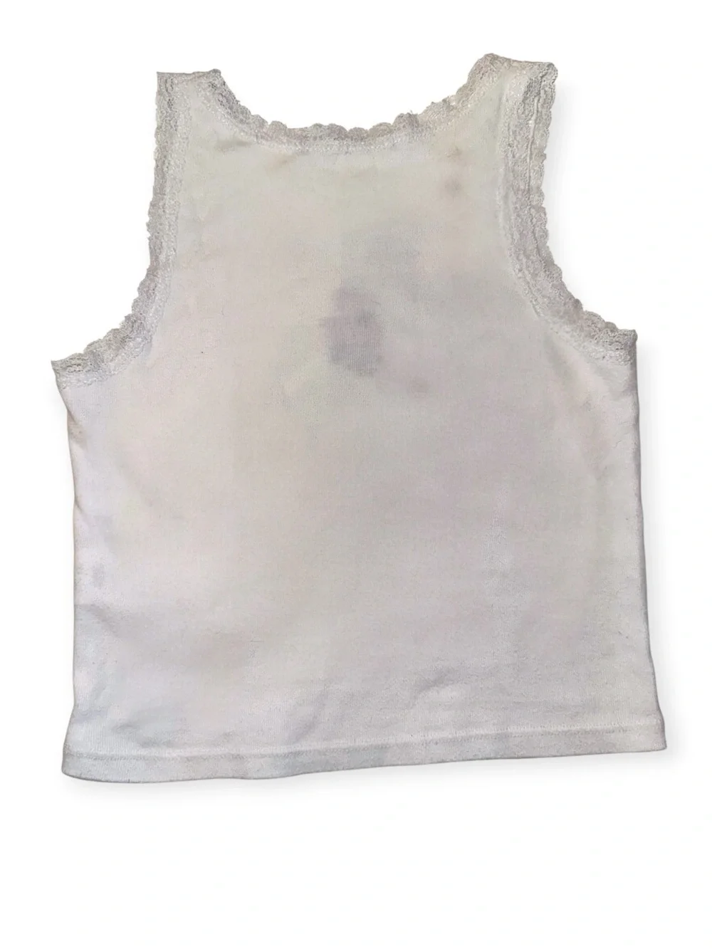 RARE Brandy Melville J. Galt Ronnie Lace floral Embroidered CropTank Top White